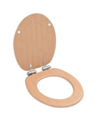 Siège de toilette MDF Couvercle à fermeture en douceur Bambou | Mobilier & Déco
