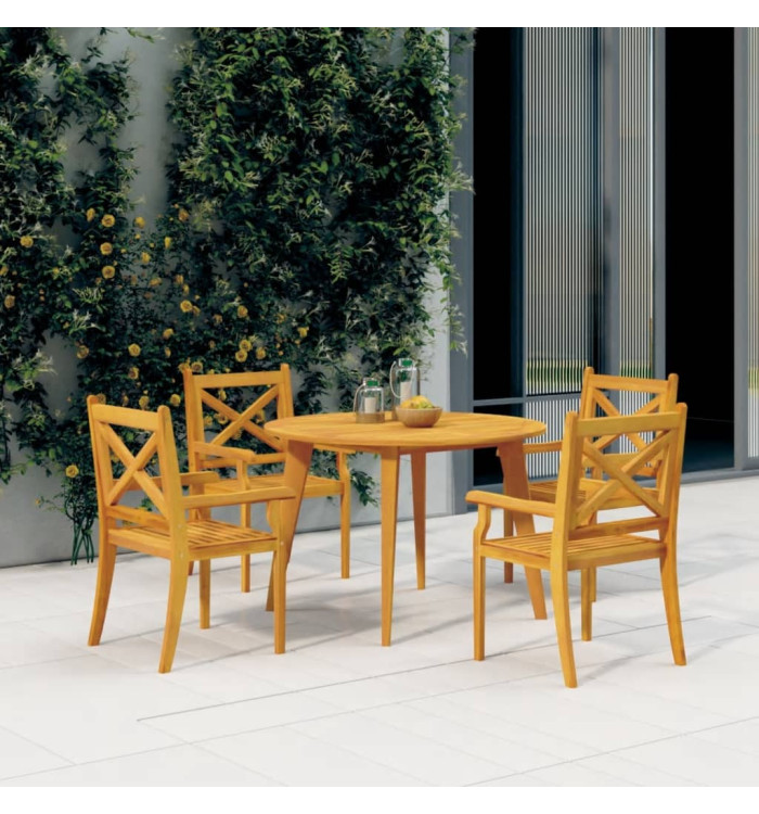 Ensemble à manger de jardin 5 pcs Bois d'acacia solide | Mobilier & Déco