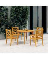 Ensemble à manger de jardin 5 pcs Bois d'acacia solide | Mobilier & Déco