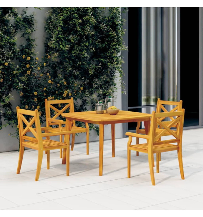 Table de jardin 110x110x75 cm Bois d'acacia solide | Mobilier & Déco