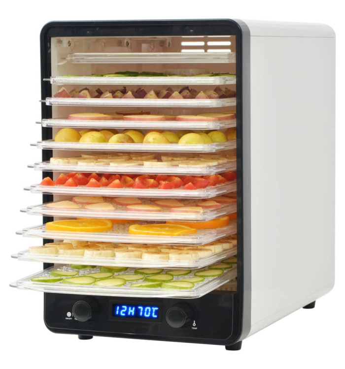 Déshydrateur alimentaire avec 10 plateaux 550 W Blanc | Mobilier & Déco