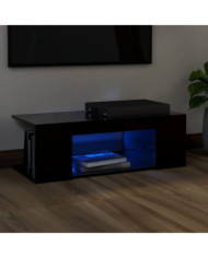 Meuble TV avec lumières LED Noir 90x39x30 cm | Mobilier & Déco