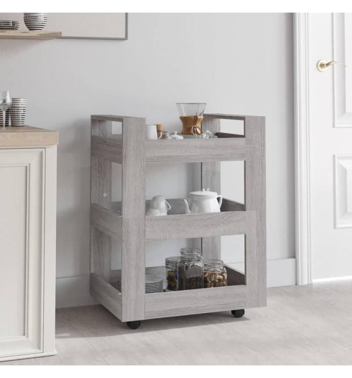 Chariot de cuisine Sonoma gris 60x45x80 cm Bois d'ingénierie | Mobilier & Déco