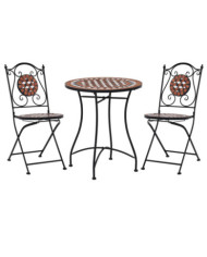 Ensemble de bistro 3 pcs mosaïque Carreau céramique Terre cuite | Mobilier & Déco