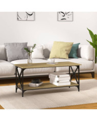 Table basse Noir 100x45x45 cm Bois d'ingénierie et fer | Mobilier & Déco