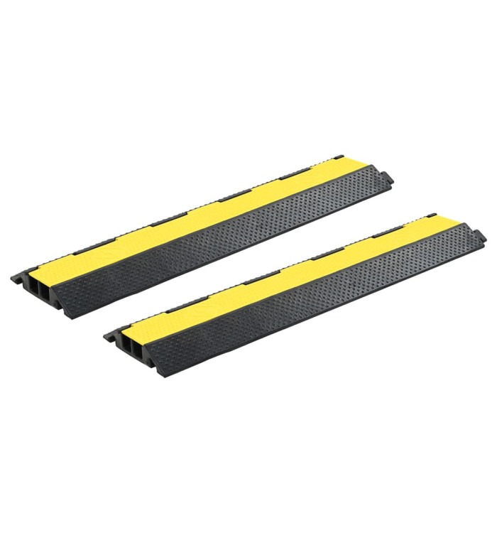 Rampes de protection de câble 2 pcs 2 canaux caoutchouc 101,5cm | Mobilier & Déco