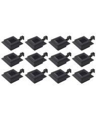 Lampes solaires à LED carrées d'extérieur 12 pcs 12 cm Noir | Mobilier & Déco