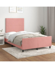 Cadre de lit sans matelas rose 120x200 cm velours | Mobilier & Déco