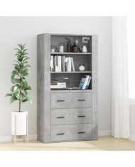 Buffet haut Gris béton Bois d'ingénierie | Mobilier & Déco
