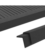Cornière de terrasse 5 pcs WPC 170 cm Noir | Mobilier & Déco
