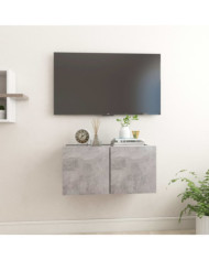 Meuble TV suspendu Gris béton 60x30x30 cm | Mobilier & Déco