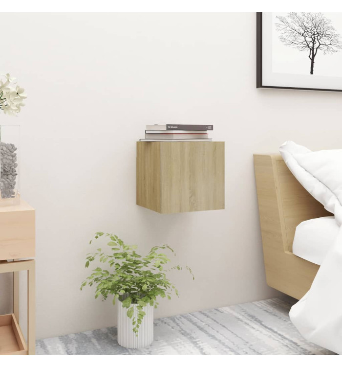 Table de chevet Chêne sonoma 30,5x30x30 cm Bois d'ingénierie | Mobilier & Déco