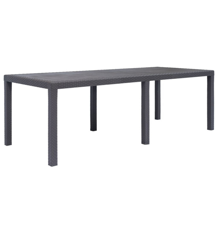 Table de jardin Marron 220x90x72 cm Plastique Aspect de rotin | Mobilier & Déco