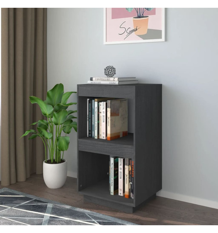 Bibliothèque Gris 40x35x71 cm Bois de pin massif | Mobilier & Déco