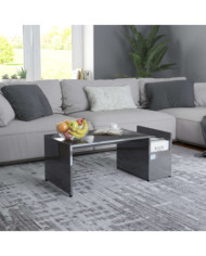 Table basse Gris brillant 90x45x35 cm Bois d’ingénierie | Mobilier & Déco