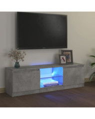 Meuble TV avec lumières LED gris béton 120x30x35,5 cm | Mobilier & Déco