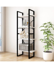 Bibliothèque à 4 niveaux Blanc 60x30x140 cm Bois de pin massif | Mobilier & Déco