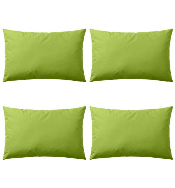 Oreiller d'extérieur lot de 4 60 x 40 cm Vert pomme | Mobilier & Déco