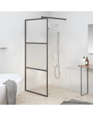 Paroi de douche 80x195 cm Verre ESG demi-dépoli Noir | Mobilier & Déco