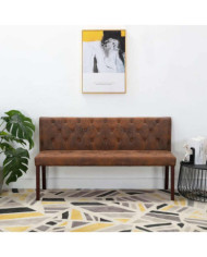 Banc 148,5 cm Marron Similicuir daim | Mobilier & Déco