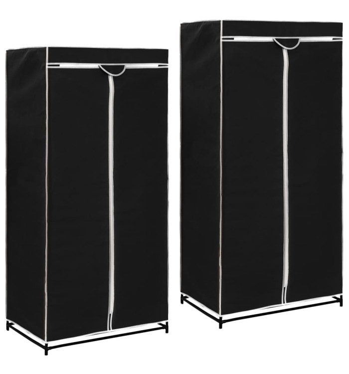 2 pcs Garde-robes Noir 75x50x160 cm | Mobilier & Déco
