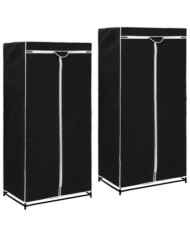 2 pcs Garde-robes Noir 75x50x160 cm | Mobilier & Déco