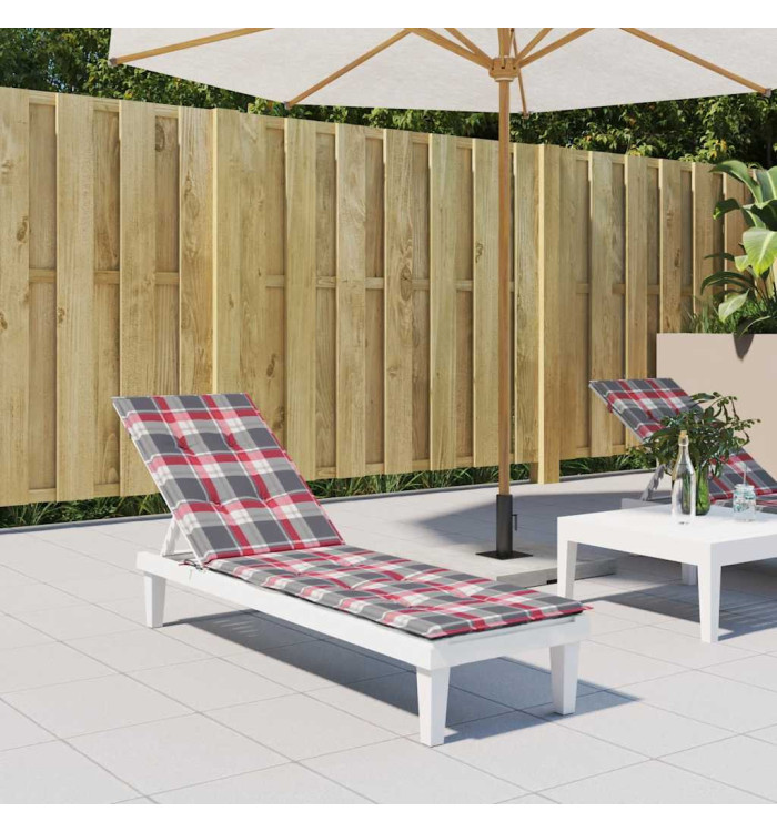 Coussin de chaise de terrasse carreaux rouge (75+105)x50x4 cm | Mobilier & Déco