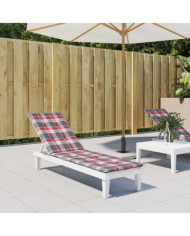 Coussin de chaise de terrasse carreaux rouge (75+105)x50x4 cm | Mobilier & Déco