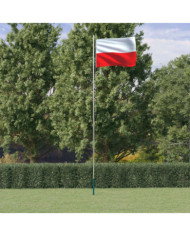 Drapeau de la Pologne et mât 6,23 m Aluminium | Mobilier & Déco