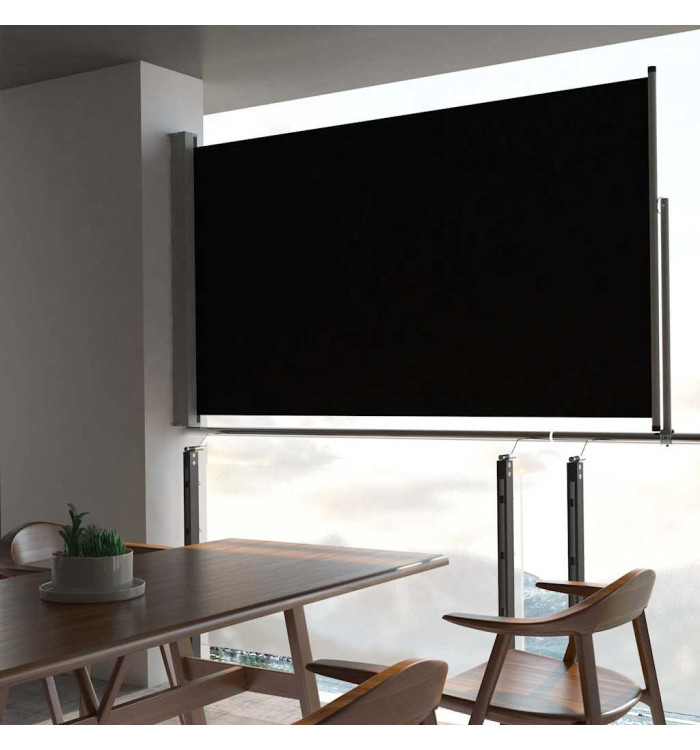 Auvent latéral rétractable de patio 140 x 300 cm Noir | Mobilier & Déco