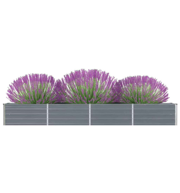 Lit surélevé de jardin Acier galvanisé 320x40x45 cm Gris | Mobilier & Déco