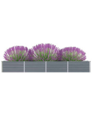 Lit surélevé de jardin Acier galvanisé 320x40x45 cm Gris | Mobilier & Déco