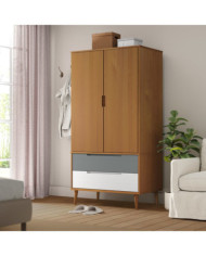 Garde-robe MOLDE Marron 90x55x175 cm Bois massif de pin | Mobilier & Déco