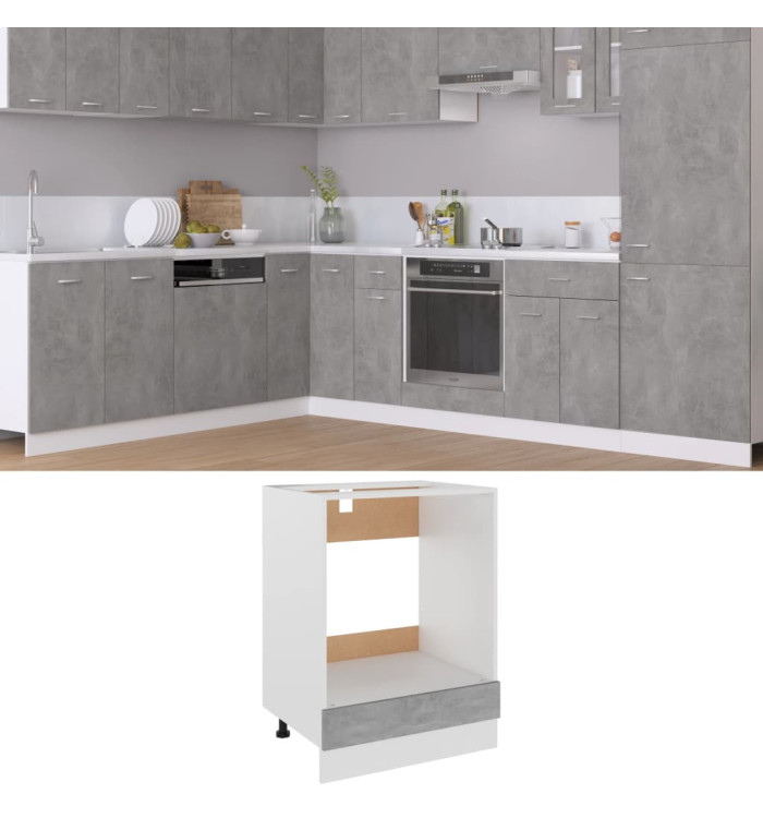 Armoire à four "Riga" Gris béton 60x46x81,5 cm | Mobilier & Déco