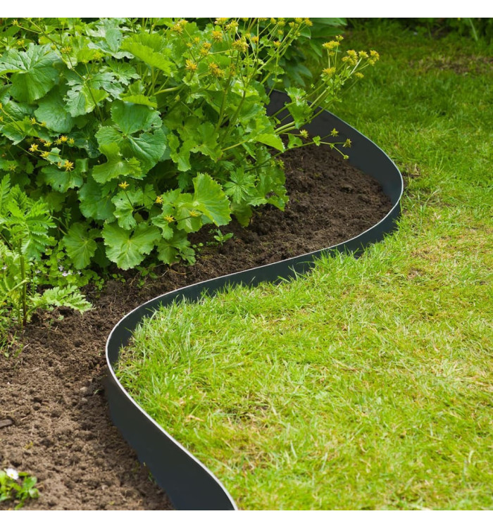 Nature Bordure de jardin 0,075x10 m 3 mm noir | Mobilier & Déco
