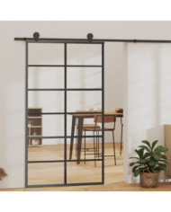 Porte coulissante et quincaillerie Verre et Aluminium 102x205cm | Mobilier & Déco