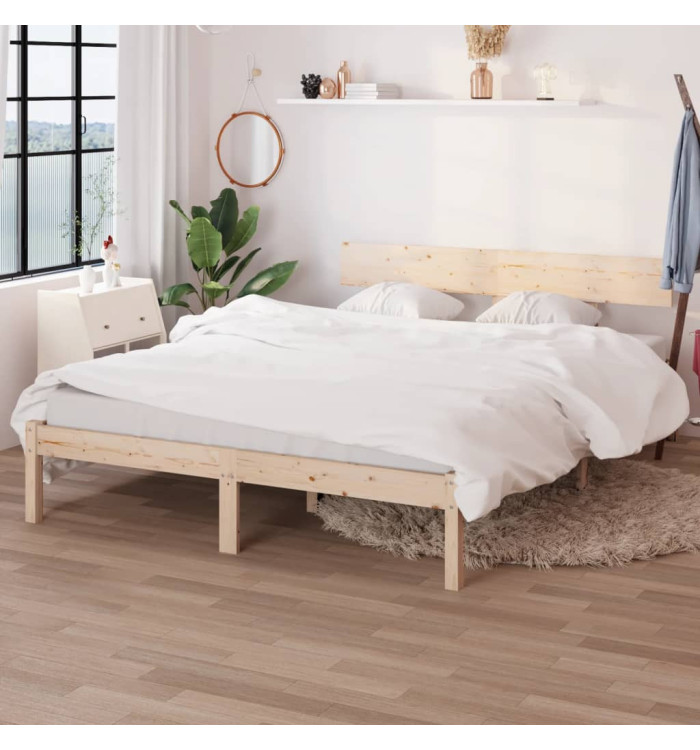 Cadre de lit sans matelas bois de pin massif | Mobilier & Déco