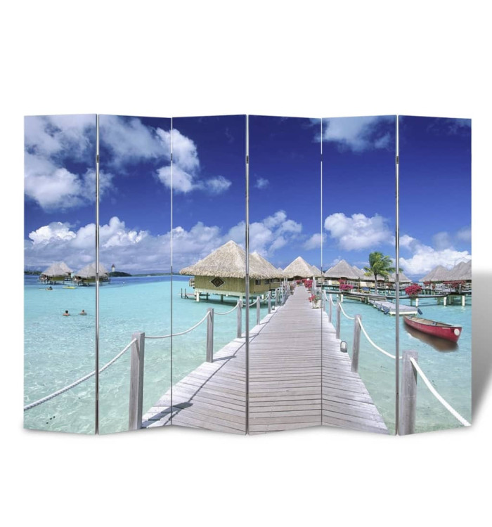 Cloison de séparation pliable 217x170 cm Plage | Mobilier & Déco