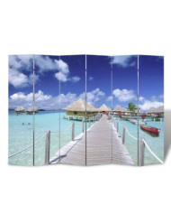 Cloison de séparation pliable 217x170 cm Plage | Mobilier & Déco