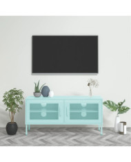 Meuble TV Vert menthe 105x35x50 cm Acier | Mobilier & Déco