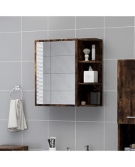 Armoire à miroir de salle de bain Chêne fumé 62,5x20,5x64 cm | Mobilier & Déco