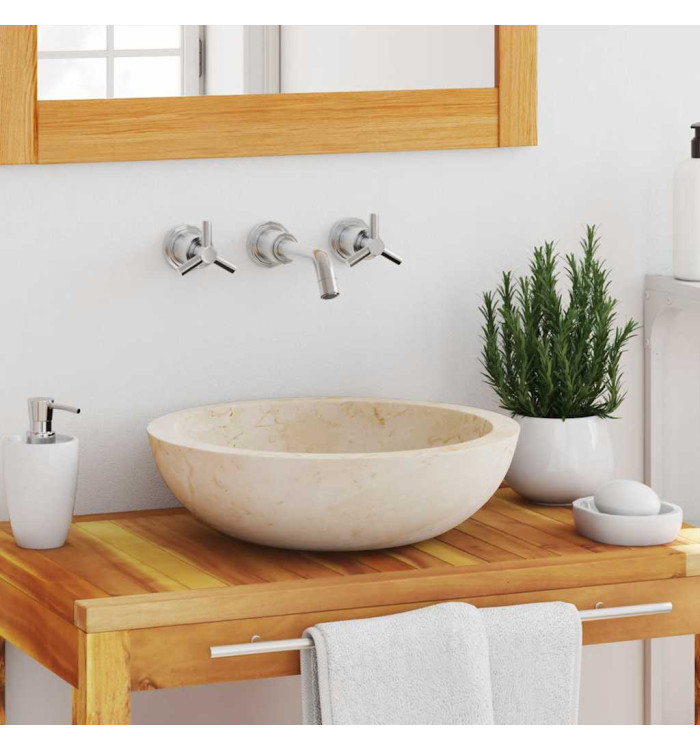 Évier 40 x 12 cm Marbre Crème | Mobilier & Déco