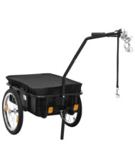 Remorque de vélo/chariot à main 155x60x83 cm acier noir | Mobilier & Déco
