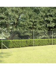 Clôture à mailles avec poteaux Acier galvanisé 15x1,5 m Argenté | Mobilier & Déco