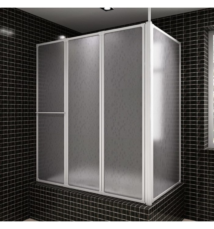 Pare baignoire en L 70x120x137 cm 4 panneaux pliables | Mobilier & Déco