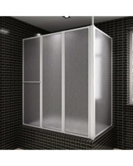 Pare baignoire en L 70x120x137 cm 4 panneaux pliables | Mobilier & Déco