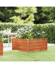 Lit surélevé de jardin rouillé 100x100x45 cm acier corten | Mobilier & Déco