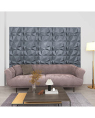 Panneaux muraux 3D 24 pcs 50x50 cm gris diamant 6 m² | Mobilier & Déco