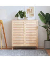 Portes d'armoire à persiennes 2 pcs 99,3x49,4 cm pin massif | Mobilier & Déco