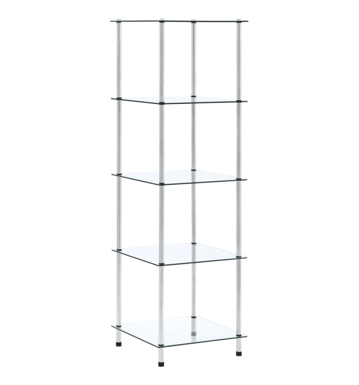 Étagère 5 niveaux Transparent 40x40x130 cm Verre trempé | Mobilier & Déco